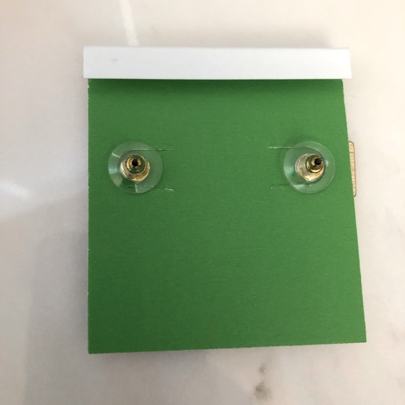 NEW Kate Spade New York Gold Hole Punch Logo Earrings Studs - Picture 3 of 3